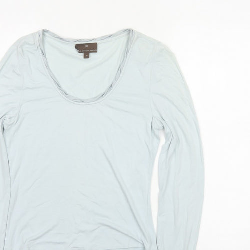 Fenn Wright Manson Women Blue UK 8 Viscose Scoop Neck Long Sleeve Top