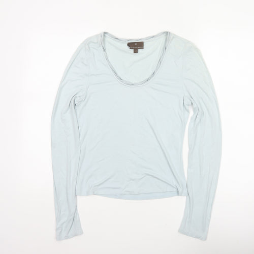Fenn Wright Manson Women Blue UK 8 Viscose Scoop Neck Long Sleeve Top