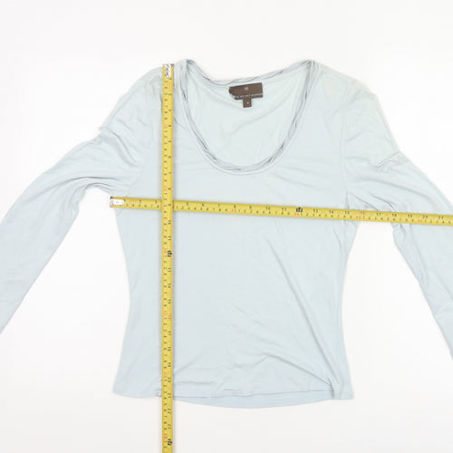 Fenn Wright Manson Women Blue UK 8 Viscose Scoop Neck Long Sleeve Top