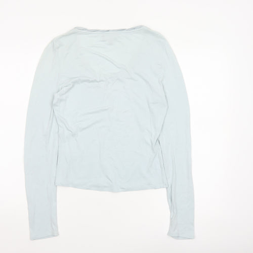Fenn Wright Manson Women Blue UK 8 Viscose Scoop Neck Long Sleeve Top