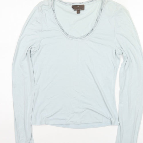 Fenn Wright Manson Women Blue UK 8 Viscose Scoop Neck Long Sleeve Top
