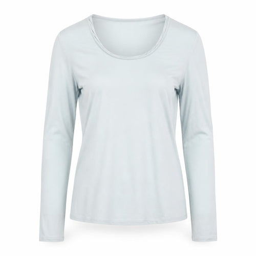 Fenn Wright Manson Women Blue UK 8 Viscose Scoop Neck Long Sleeve Top