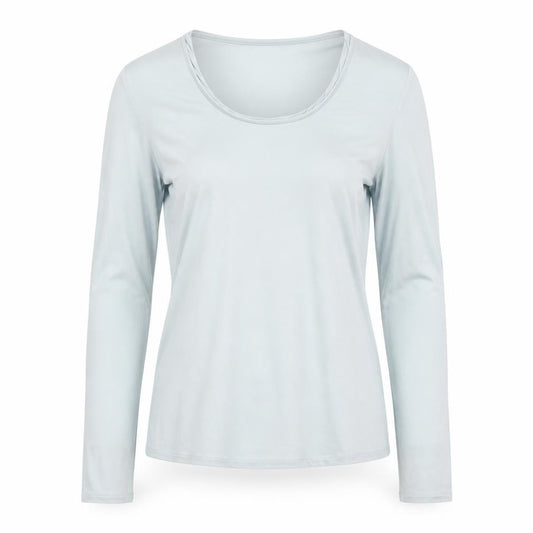 Fenn Wright Manson Women Blue UK 8 Viscose Scoop Neck Long Sleeve Top