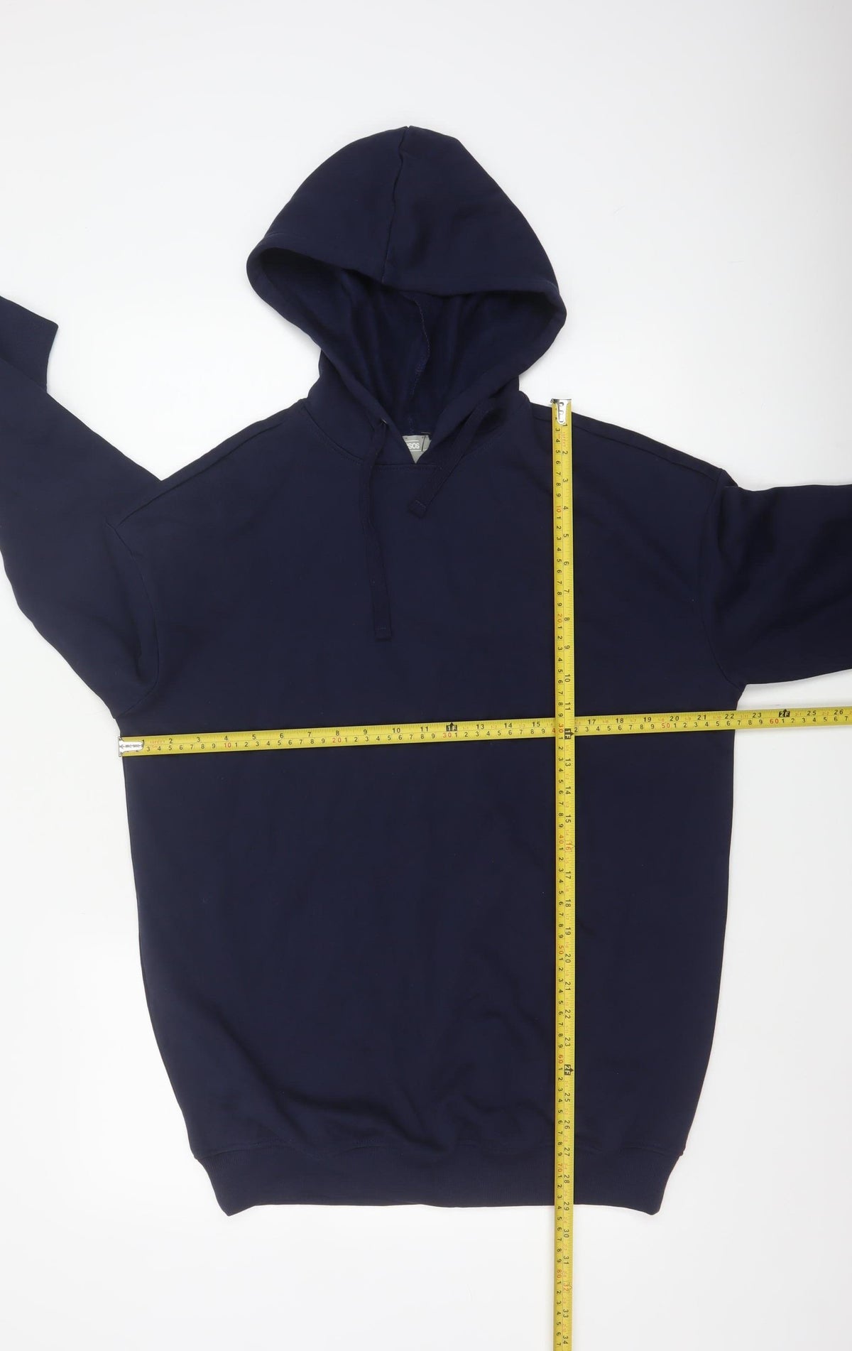 Close-up detail of ASOS Women’s Blue UK 10 Pullover Hoodie 100% Cotton