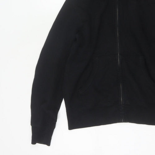 Uniqlo Men’s Black XS Full Zip Hooded Cotton Fleece Hoodie Pockets