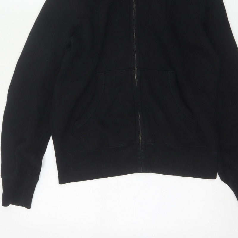 Uniqlo Men’s Black XS Full Zip Hooded Cotton Fleece Hoodie Pockets