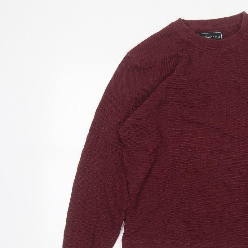 Red Herring Men’s Burgundy M Cotton Crew Neck Pullover Sweatshirt