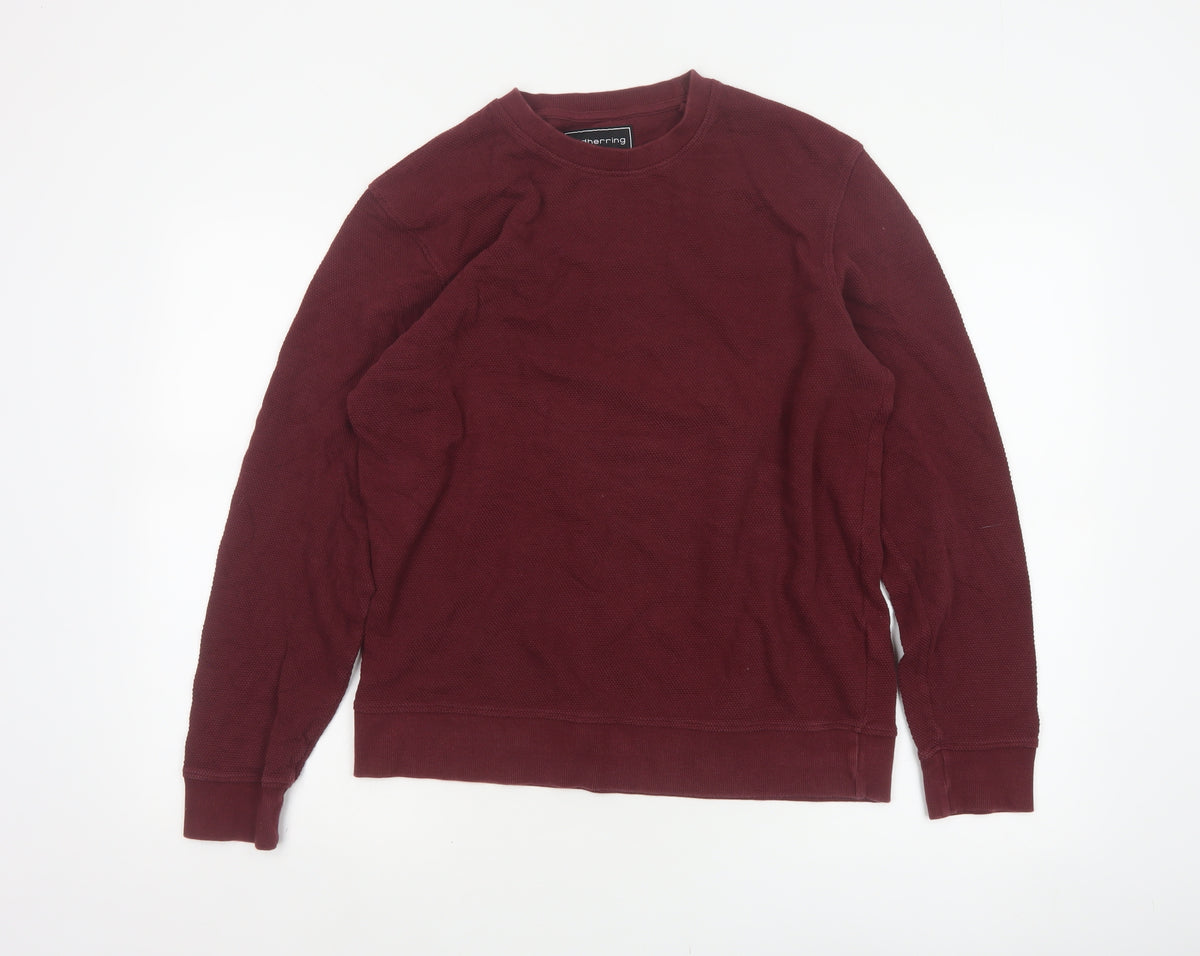 Red Herring Men’s Burgundy M Cotton Crew Neck Pullover Sweatshirt