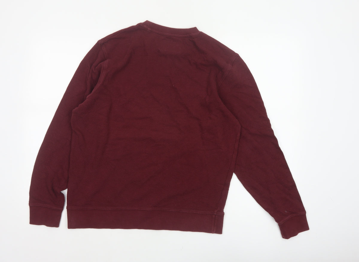 Red Herring Men’s Burgundy M Cotton Crew Neck Pullover Sweatshirt