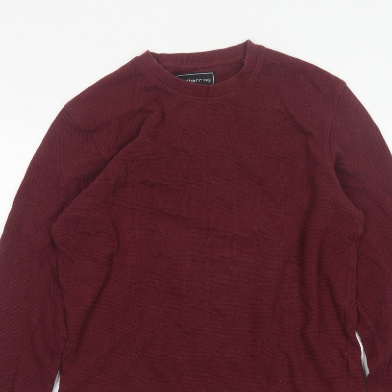 Red Herring Men’s Burgundy M Cotton Crew Neck Pullover Sweatshirt