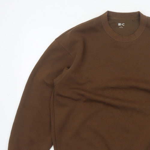 Uniqlo C Men’s Brown M Crew Neck Pullover Cotton Blend Sweatshirt