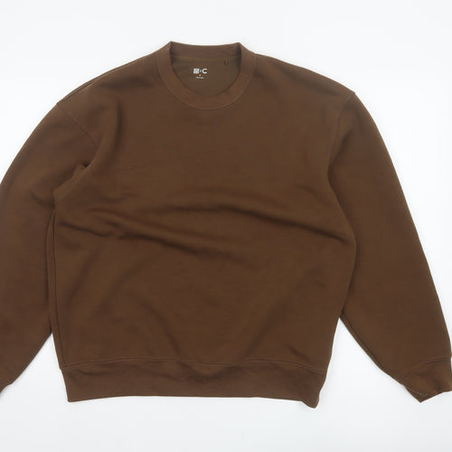 Uniqlo C Men’s Brown M Crew Neck Pullover Cotton Blend Sweatshirt