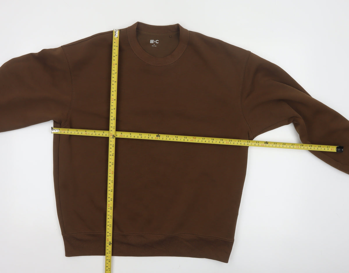 Uniqlo C Men’s Brown M Crew Neck Pullover Cotton Blend Sweatshirt
