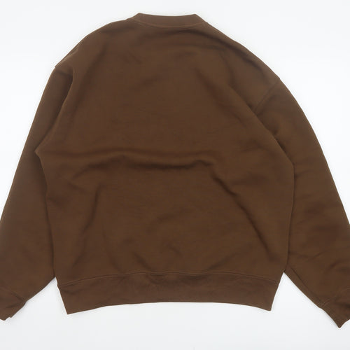 Uniqlo C Men’s Brown M Crew Neck Pullover Cotton Blend Sweatshirt