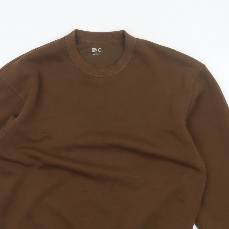 Uniqlo C Men’s Brown M Crew Neck Pullover Cotton Blend Sweatshirt