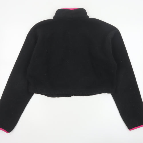 Adidas Women's Black Pink Pullover 1/2 Zip Fleece Sweatshirt UK 14 M