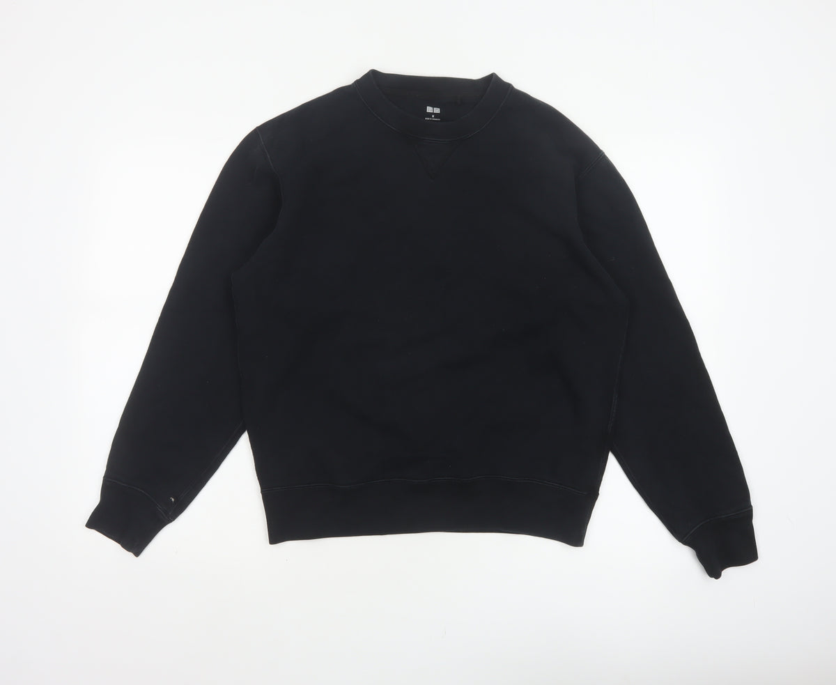Uniqlo Men’s Black M Crew Neck Pullover Cotton Sweatshirt