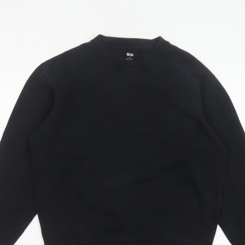 Uniqlo Men’s Black M Crew Neck Pullover Cotton Sweatshirt