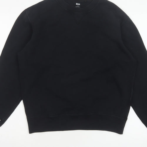Uniqlo Men’s Black M Crew Neck Pullover Cotton Sweatshirt