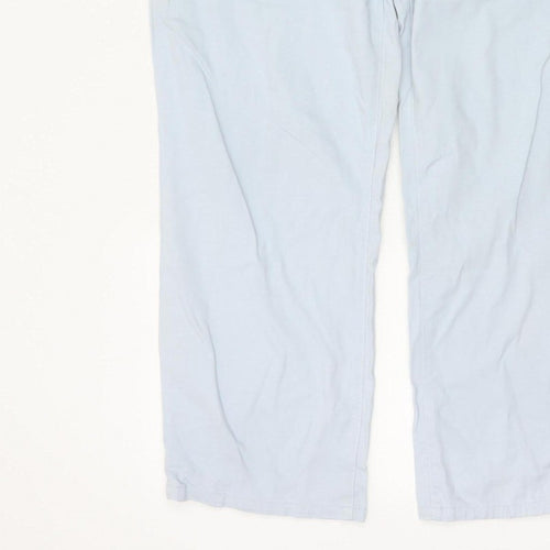 Damart Women Blue UK 14 Tapered Stretch Cotton Trousers Pockets