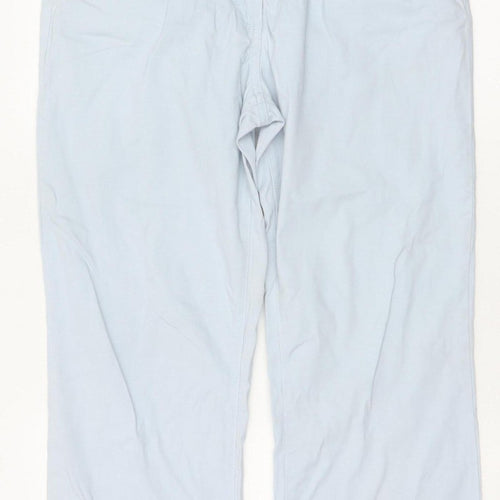 Damart Women Blue UK 14 Tapered Stretch Cotton Trousers Pockets