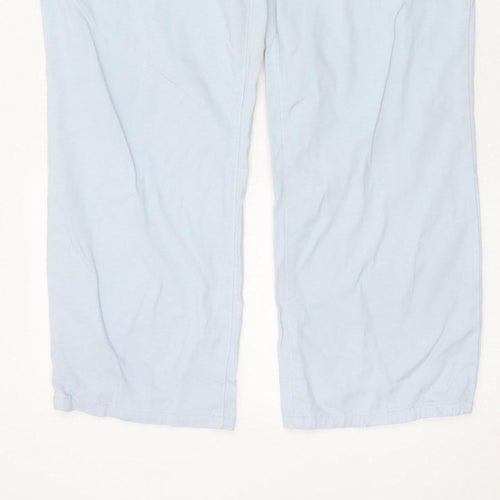 Damart Women Blue UK 14 Tapered Stretch Cotton Trousers Pockets