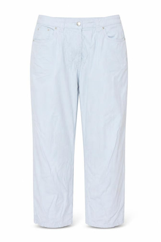 Damart Women Blue UK 14 Tapered Stretch Cotton Trousers Pockets