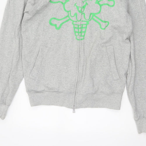 Icecream Men’s Grey S Full Zip Graphic Skull Hoodie