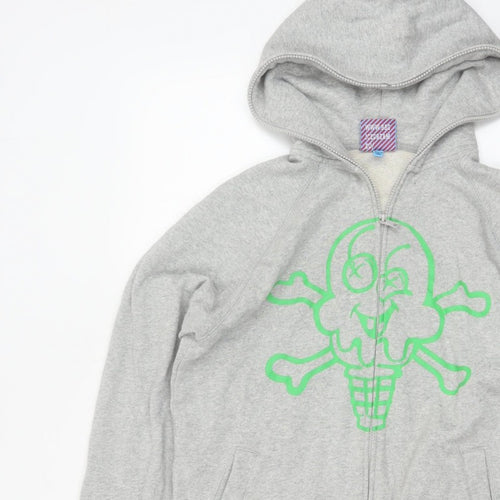Icecream Men’s Grey S Full Zip Graphic Skull Hoodie