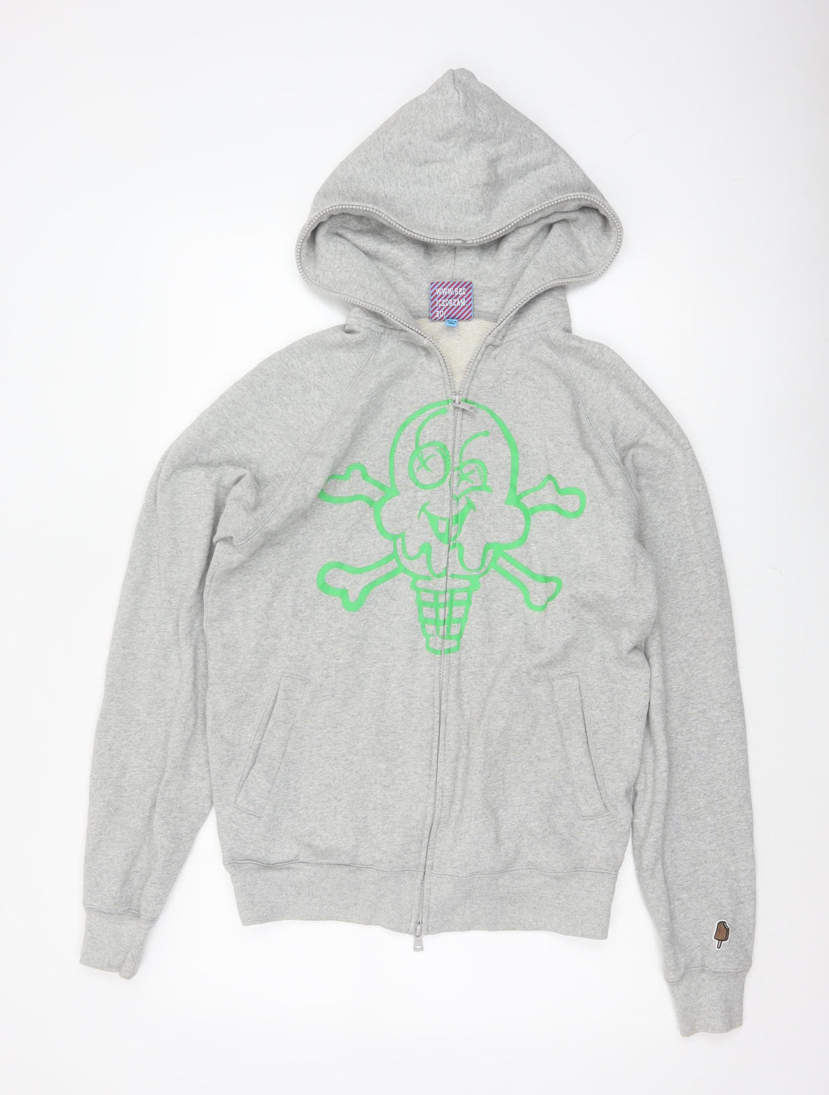 Icecream Men’s Grey S Full Zip Graphic Skull Hoodie