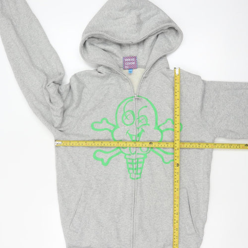 Icecream Men’s Grey S Full Zip Graphic Skull Hoodie