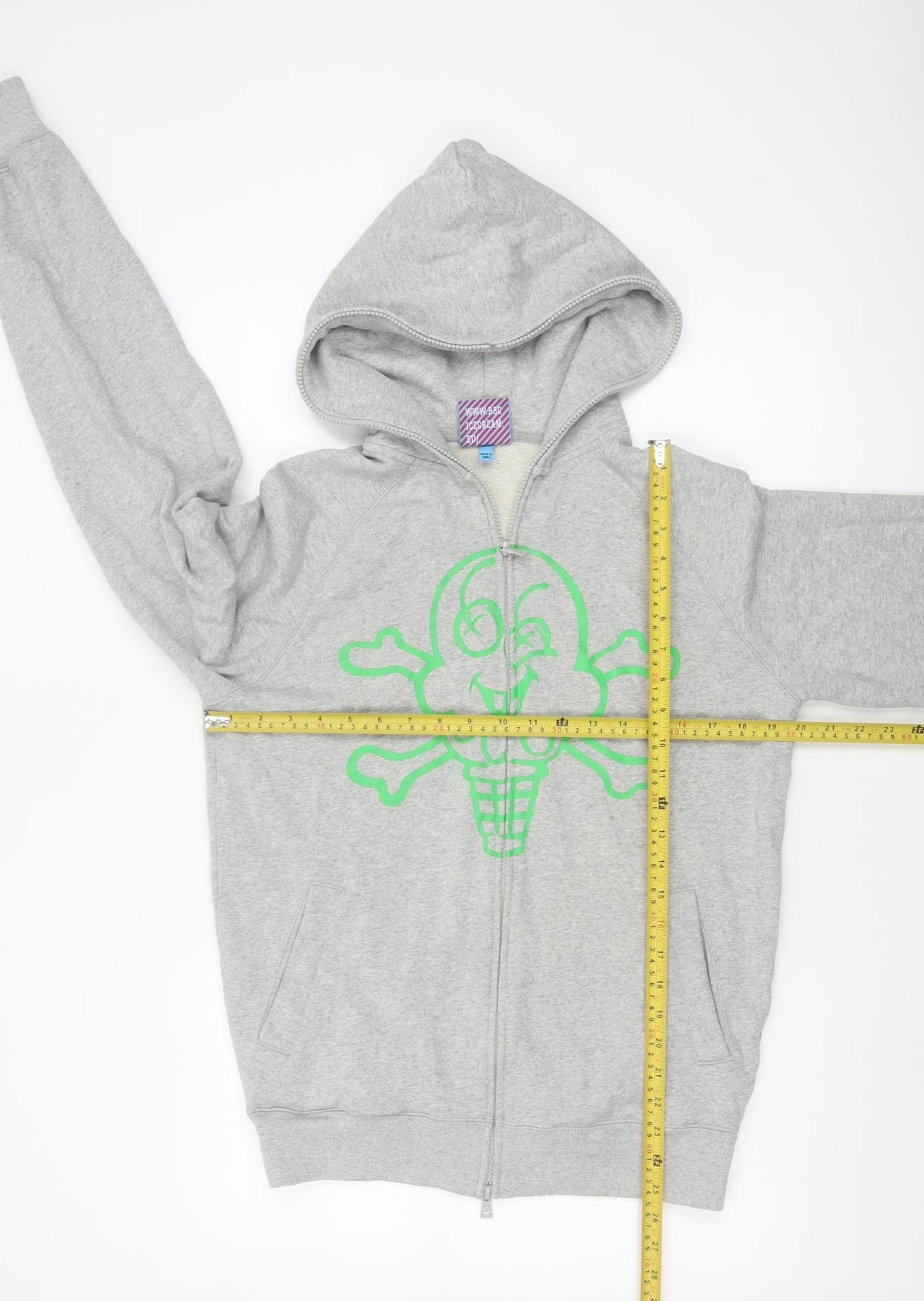 Icecream Men’s Grey S Full Zip Graphic Skull Hoodie