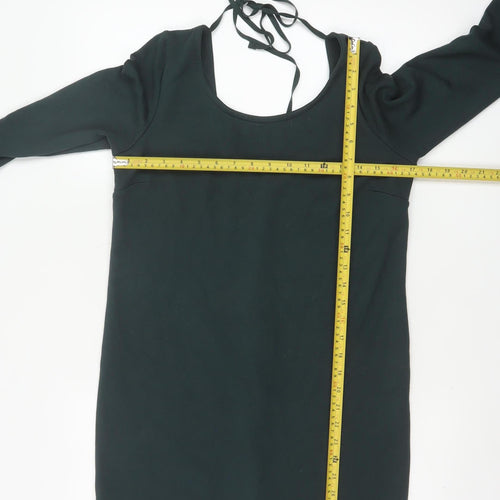 Tezenis Women Green M Lace Hem Backless Tie Tunic Blouse