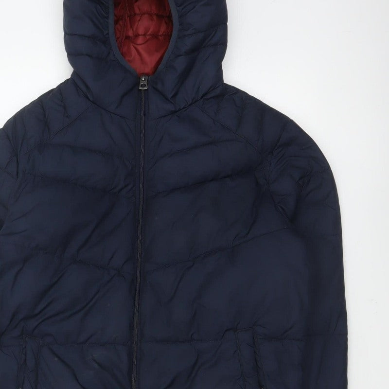 Jack & Jones Originals Men’s Navy S Hooded Quilted Puffer Jacket