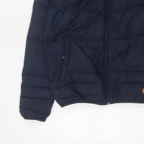 Jack & Jones Originals Men’s Navy S Hooded Quilted Puffer Jacket