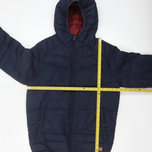 Jack & Jones Originals Men’s Navy S Hooded Quilted Puffer Jacket