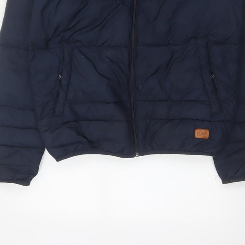 Jack & Jones Originals Men’s Navy S Hooded Quilted Puffer Jacket