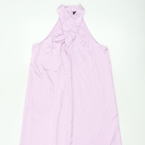 River Island Women Pink UK 8 Halter A-Line Long Occasion Dress