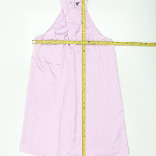 River Island Women Pink UK 8 Halter A-Line Long Occasion Dress