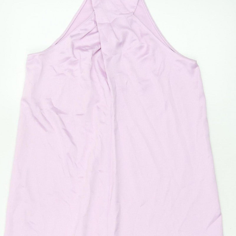 River Island Women Pink UK 8 Halter A-Line Long Occasion Dress