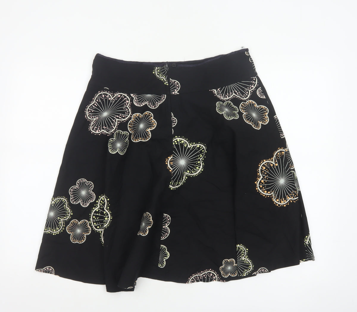 Red Herring Women’s Black Floral A-Line Knee Length Skirt UK 10