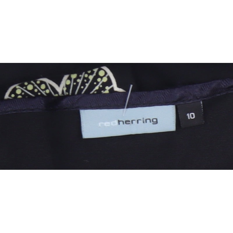 Red Herring Women’s Black Floral A-Line Knee Length Skirt UK 10