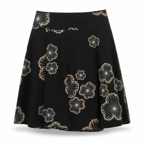Red Herring Women’s Black Floral A-Line Knee Length Skirt UK 10