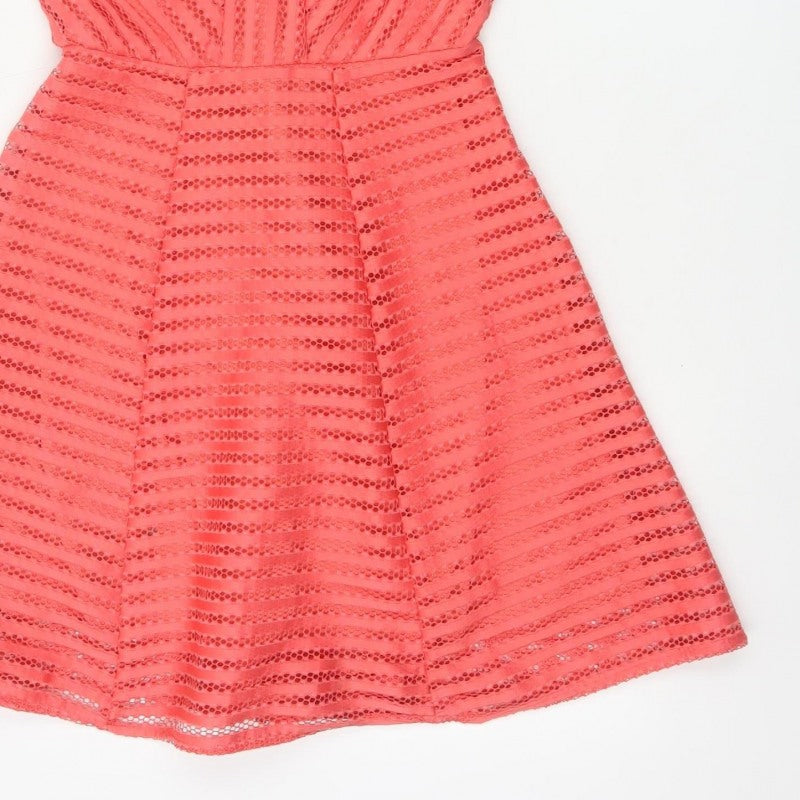 AX Paris Women’s Orange Lace Fit & Flare Party Dress UK 10