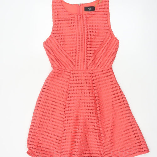AX Paris Women’s Orange Lace Fit & Flare Party Dress UK 10