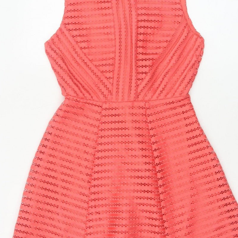 AX Paris Women’s Orange Lace Fit & Flare Party Dress UK 10