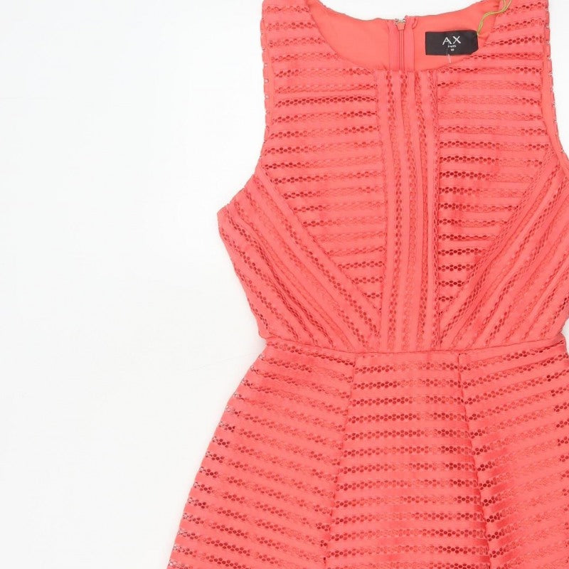 AX Paris Women’s Orange Lace Fit & Flare Party Dress UK 10