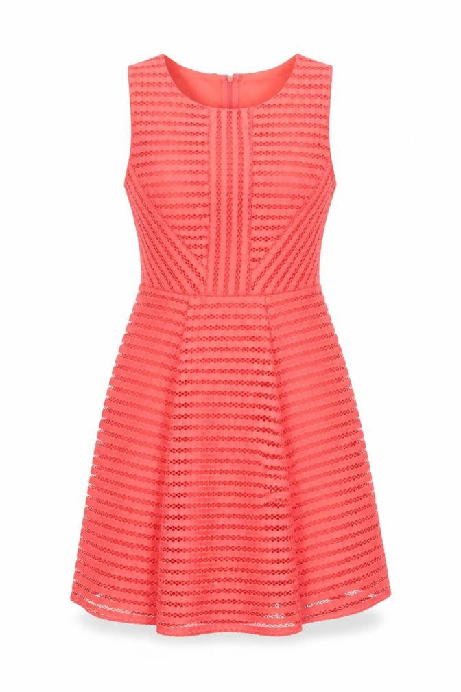 AX Paris Women’s Orange Lace Fit & Flare Party Dress UK 10