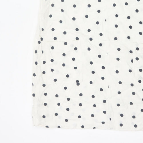 Marks and Spencer Women White Polka Dot UK 16 Shift Dress Pockets