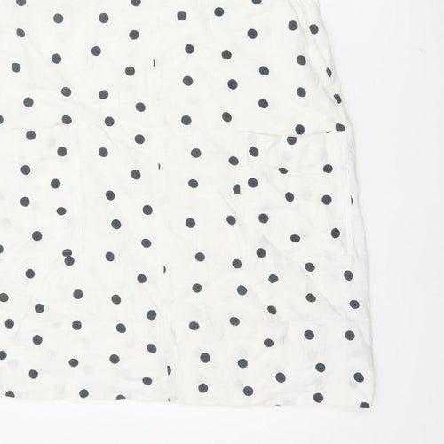 Marks and Spencer Women White Polka Dot UK 16 Shift Dress Pockets